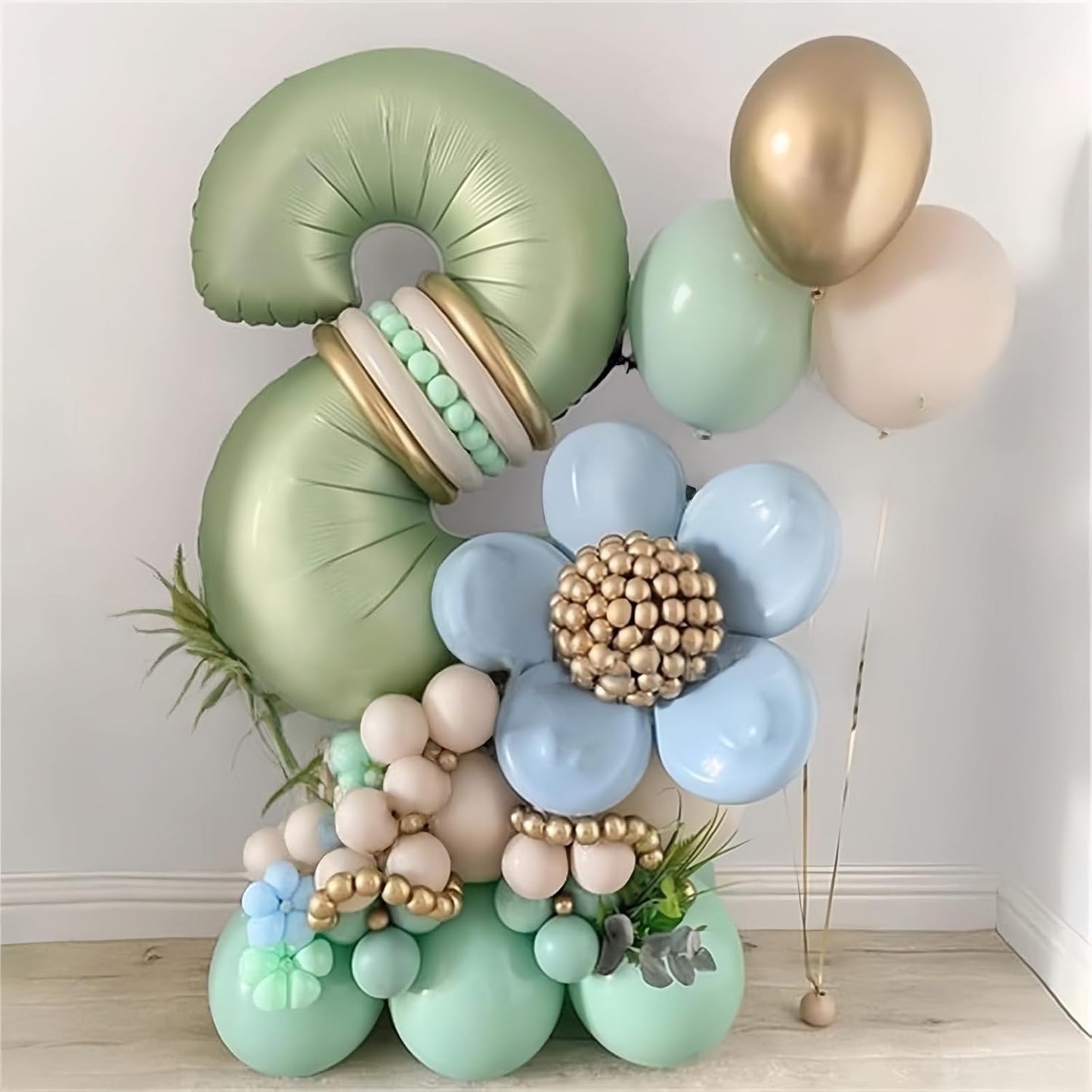 40" Balloon Number 2 Sage Green, Large Foil Number Balloons Set 0-9, Olive Green 2 Helium Balloons for Girls Boys 2nd 12th 20th Birthday Anniversary Graduation Jungle Safari Party Decoration Supplies
