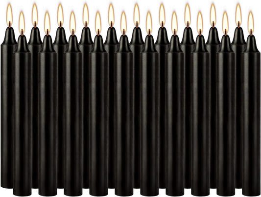 Unscented Black Spell Chime Candle-4 Inch Tall Taper Candles-20 Pcs Chime Candles, Mini Smokeless Candles for Rituals, Prayer,Dinners, Parties, Ceremonies, Shabbat
