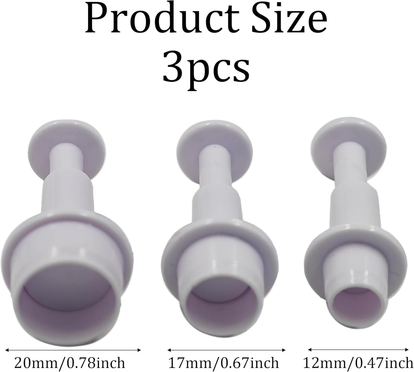 pson 3Pcs Plunger Cookie Cutter Set, Mini Plastic Biscuit Molds for Cake Decorating, Baking, Fondant, and DIY Crafts(Round)