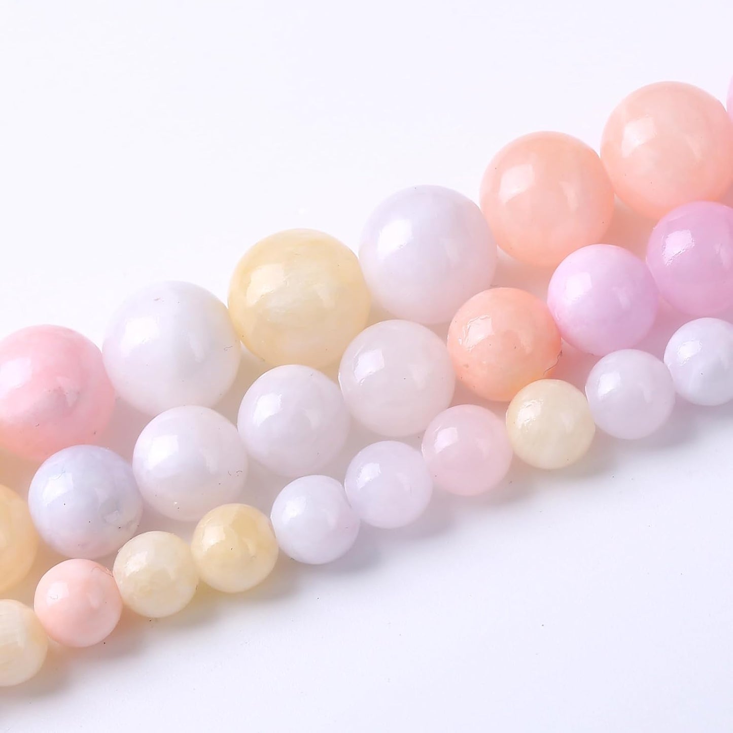 Colorful Rice Topaz Stone Beads Gemstone Round Crystal Energy Jade Beads Stone Beads for Jewelry Making DIY Bracelet Necklace Jewelry Making 1 Strand 15.5inch 31PCS 12MM