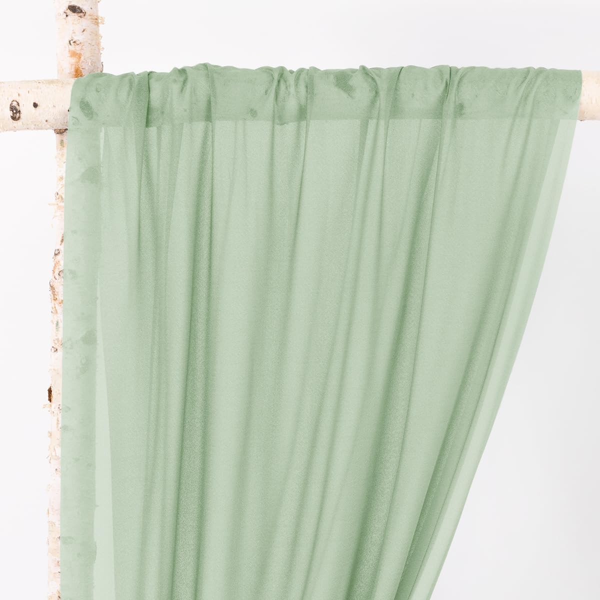 MLMW Wedding Arch Draping Fabric 1 Panel 29" x 20Ft Easter Sage Green Sheer Wedding Arch Backdrop Drapes Outdoor Curtain for Ceremony Party Background Ceiling Decor