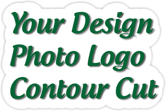80 Custom Personalized Stickers Labels Vinyl Waterproof, Made USA, Made Any Name,Text, Image, Logo 4" Contour Cut