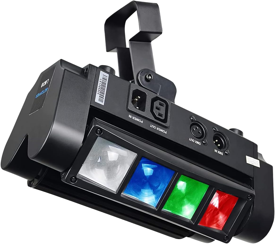 BETOPPER Moving Head DJ Lights,Stage Lights for Parties, RGBW 8x3W LED Spider Lights, Sound Activated & DMX-512 for Party, Pub, Wedding Event, Club, Carnival Festival, Disco Stage Lighting(2 Packs)