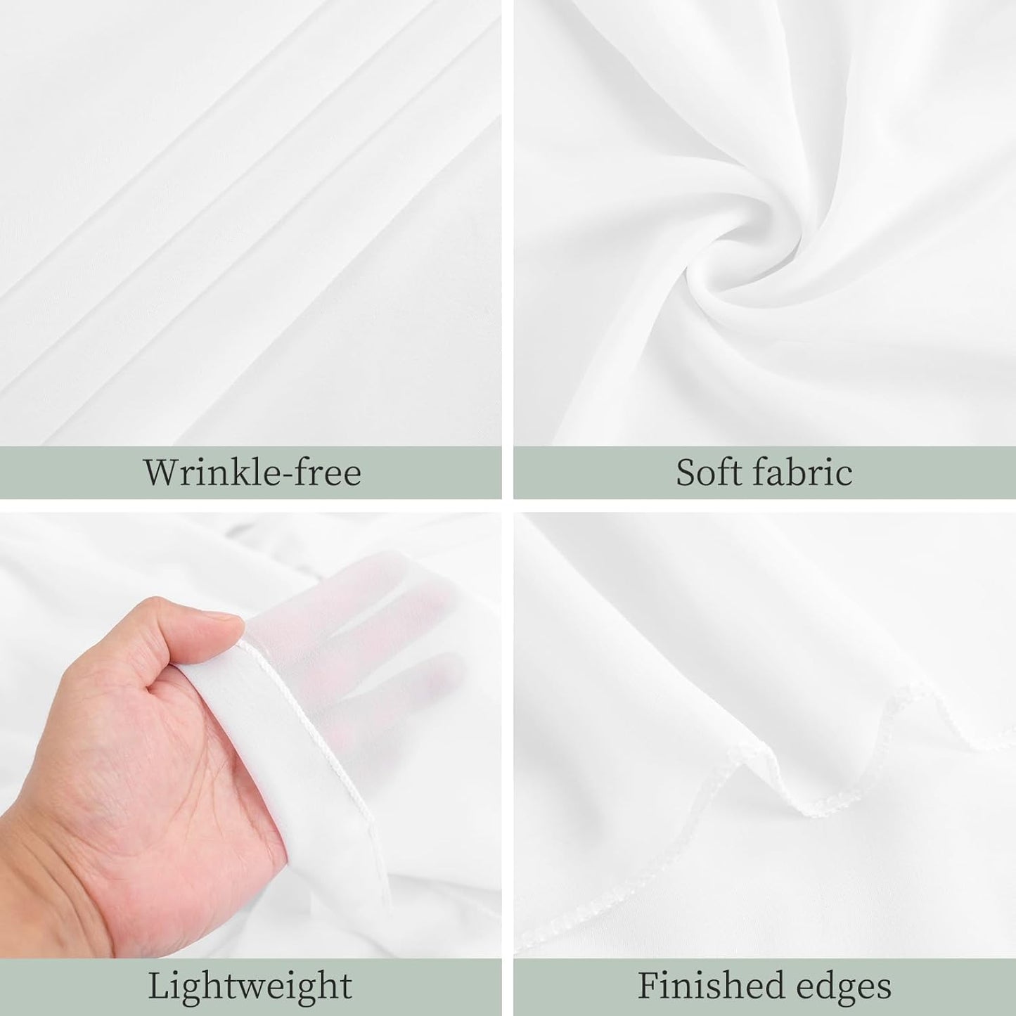 6 Panels White Wedding Ceiling Drapes 5ftx40ft Ceiling Drapes Chiffon Fabric Arch Draping Sheer Curtains Soft Drapery Draping Wedding Ceiling Decorations for Party Ceremony Stage Swag
