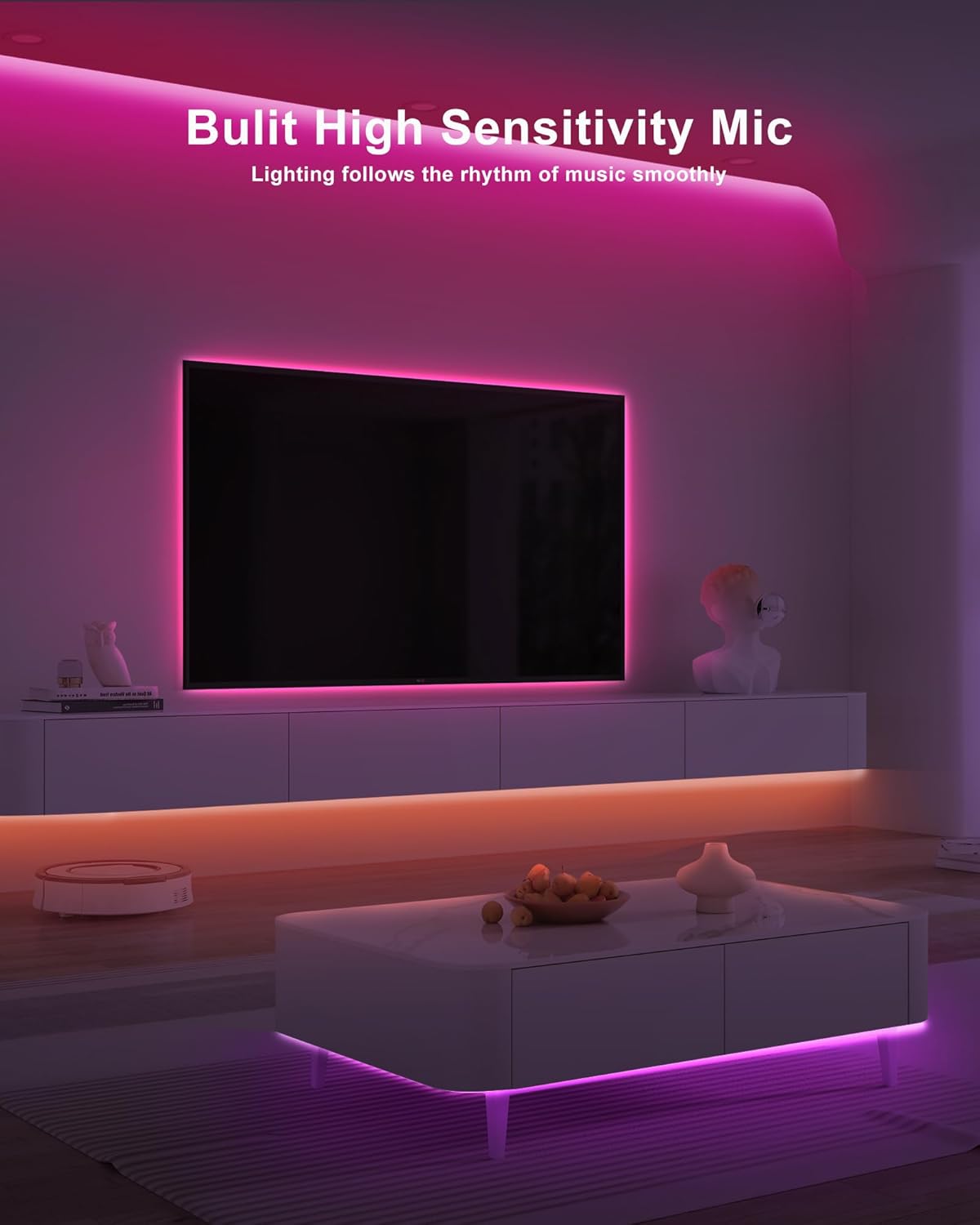 4.92ft Bluetooth RGB COB Led Strip Lights with Remote, Dimmable Smart App Led COB Light Strip, Color Changing Music Sync, Indoor RGB Led Lights for Bedroom, Home Decor, Party