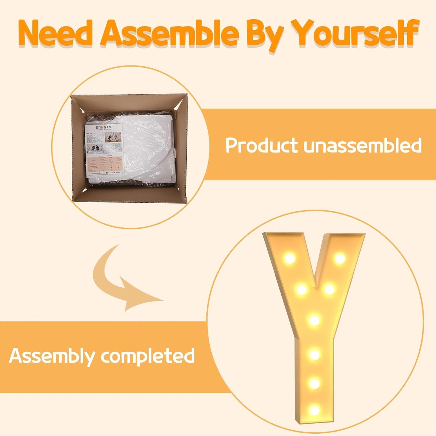 Marquee Letters 3 Feet Tall Large Light Up Letters Y Baby Shower Decorations Marry Me Engagement Party Decor Yellow Light Birthday Decorations Balloon Arch Kit Foam Sign Y