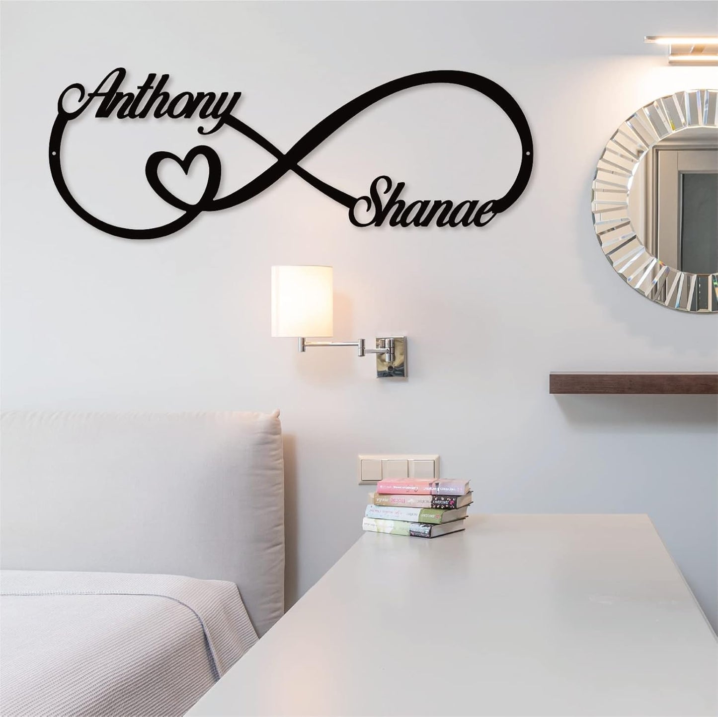 Personalized Infinity Symbol, Metal Love Sign, Custom Family Name Established Date, Metal Wall Art Decor, Valentine'S Day Gift For Her, Personalized Anniversary Wedding Engagement Gift For Couple
