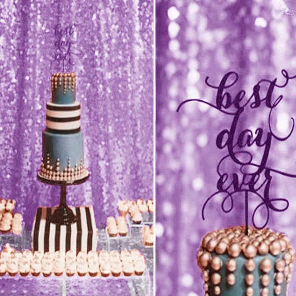 Eternal Beauty Lavender Sequin Backdrop, 6x8 Ft Glitter Background Curtains for Shimmer Photography Party Wedding Birthday Back Drop Decor