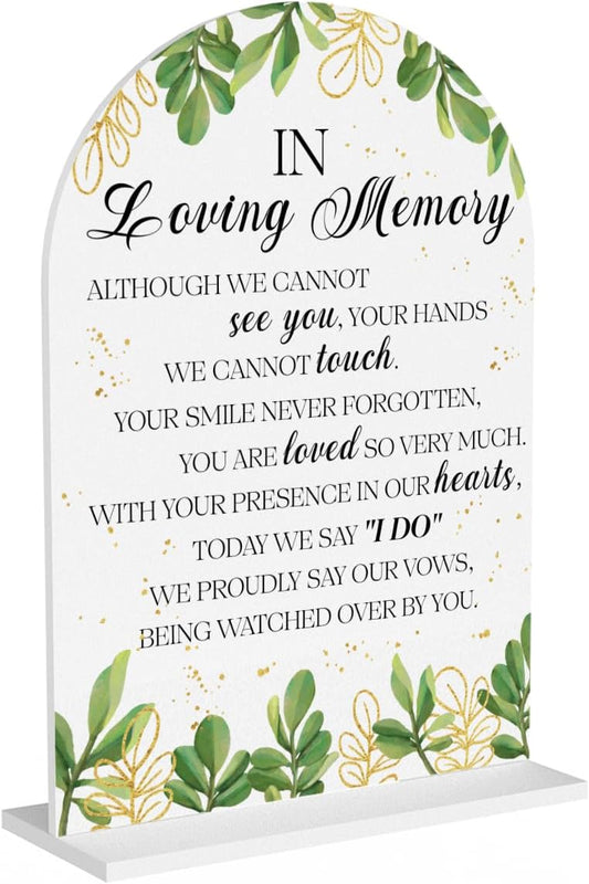 In Loving Memory Wedding Sign, In Memory Wedding Sign for Engagement Bridal Shower Decor fo Ceremony Reception, Weddings Table White Acrylic Sign