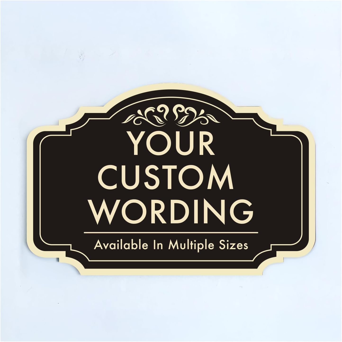 Custom Aluminum Outdoor Metal Sign, Personalized, Waterproof, Design 2 Black Charcoal 18x12 In