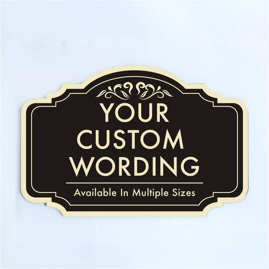 Custom Aluminum Outdoor Metal Sign, Personalized, Waterproof, Design 2 Black Charcoal 18x12 In
