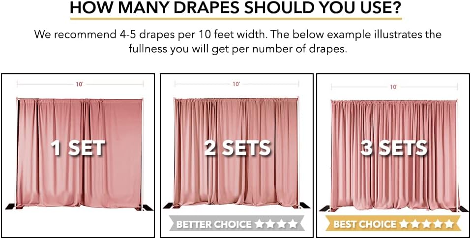 AK TRADING CO. 10 feet x 8 feet IFR Polyester Backdrop Drapes Curtains Panels with Rod Pockets - Wedding Ceremony Party Home Window Decorations - Fuschia