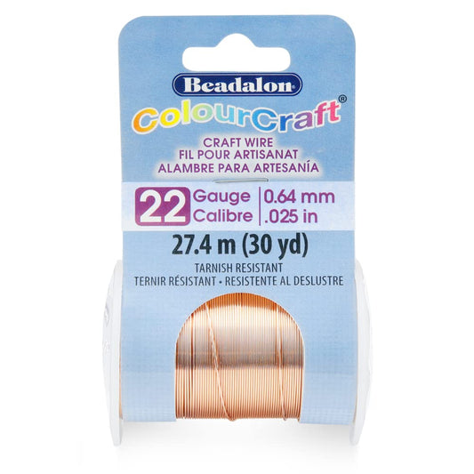 Beadalon ColourCraft Wire, 22 Gauge, Copper Color, 20 yd Spool