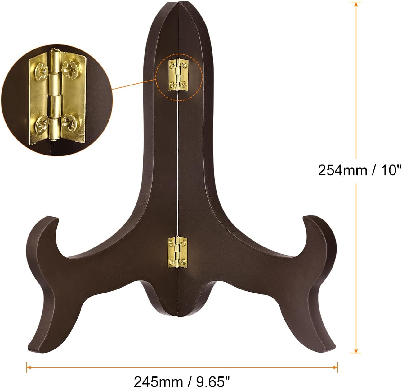 uxcell 10" Easel Plate Holder, Wooden Folding Display Stand Brown for Decorative Picture Frame