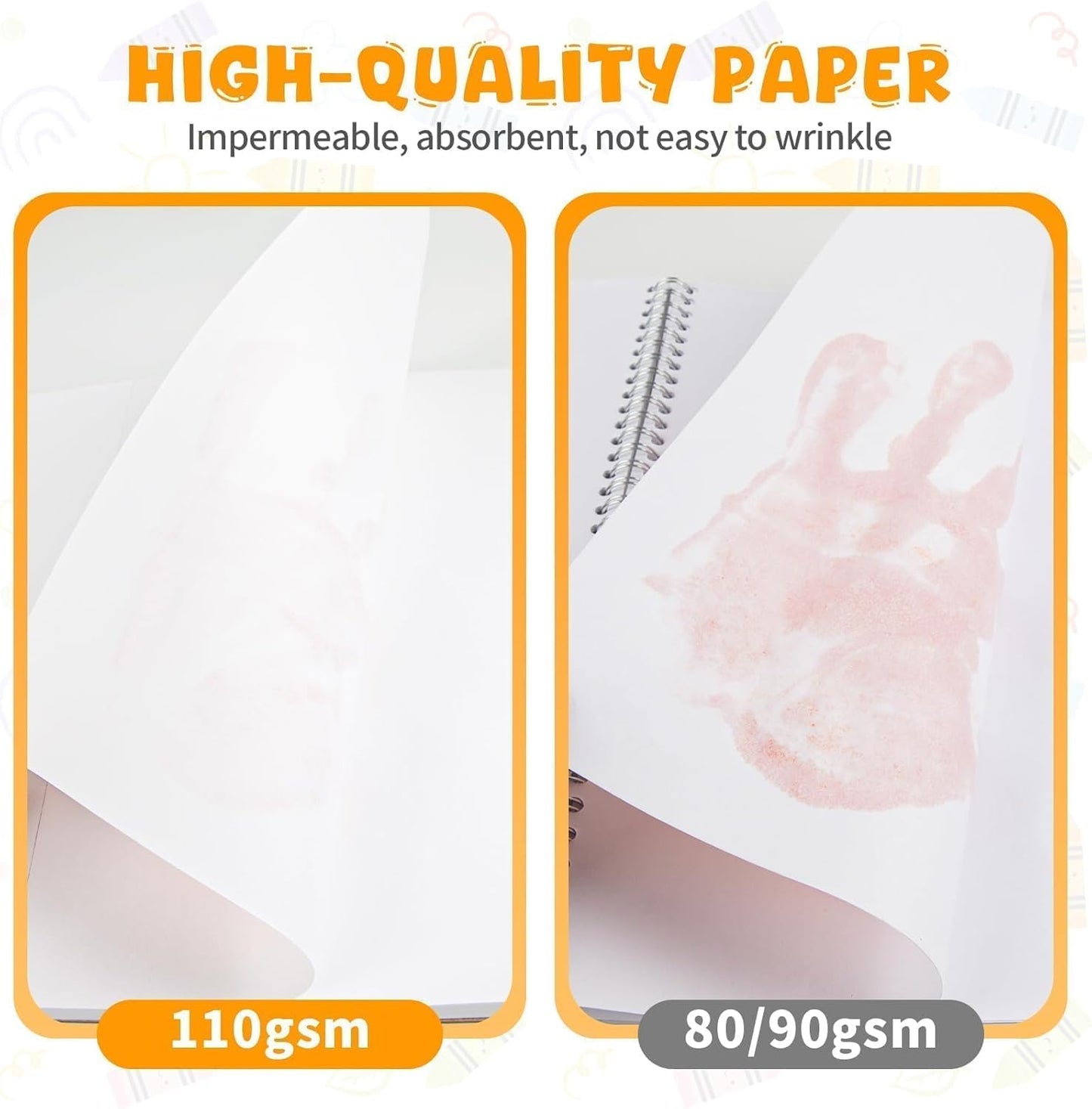 Umriox Drawing Pad for Kids, 6" x 9" Sketch Book, 2-Pack Sketch Pad (80 Sheets Each), 110gsm Acid-Free Drawing Paper, Glue-Bound Art Sketchbook for Kids' Classroom, Travel & School Art Supplies