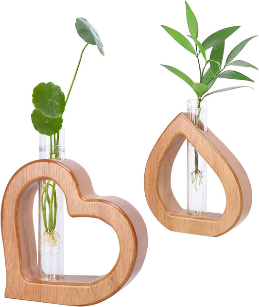Plant Propagation Stations 2 PCS Wall Hanging Planters for Indoor Plants Glass Tubes Home Decorations Gifts Terrarium Plants Live