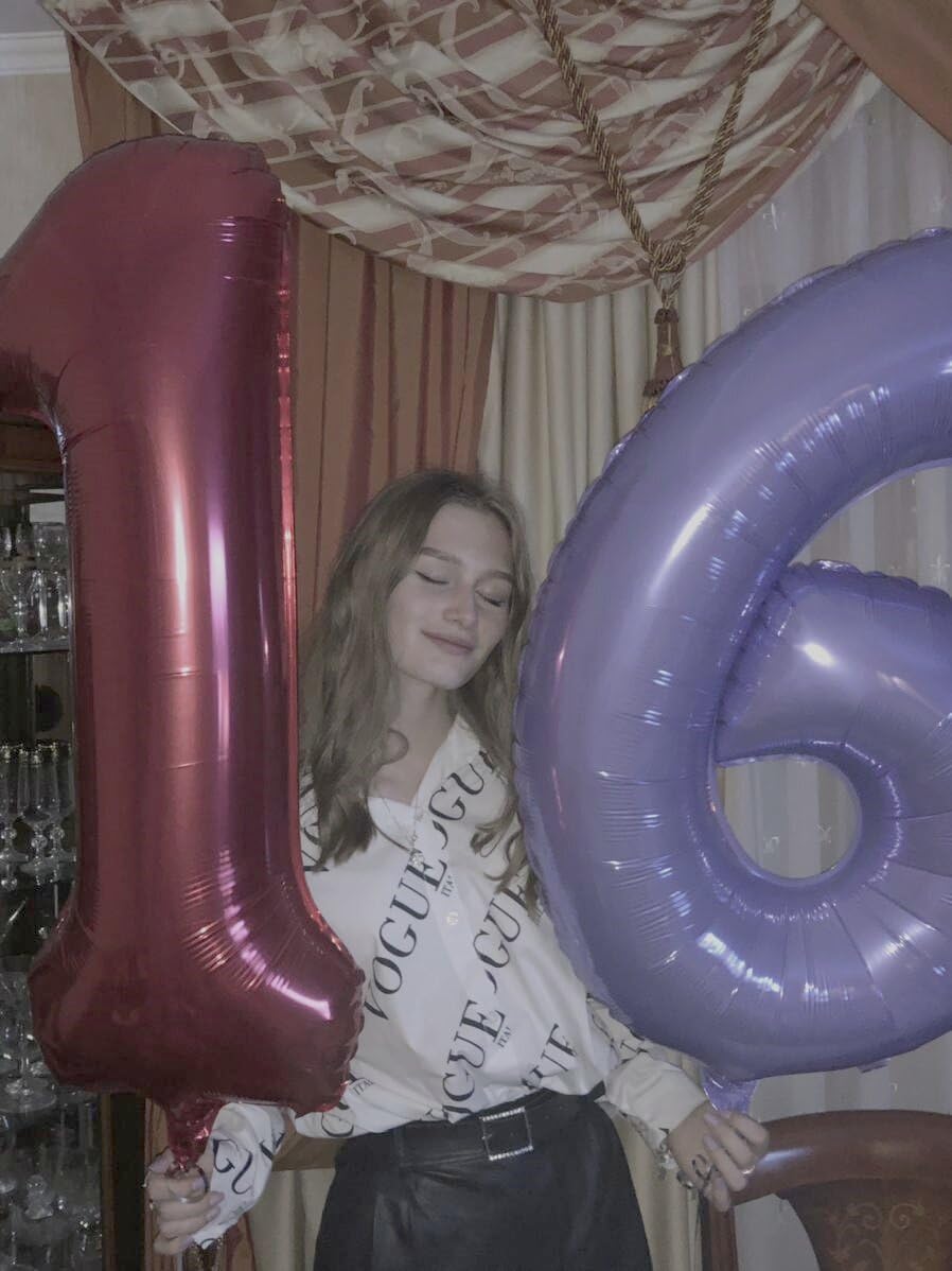 40 Inch Lilac Mylar Foil Number 6 Birthday Balloon, Digital Balloons for 6 16 Boy Girl Party Decorations Supplies, 2026 Lavender Big Helium Balloon Numbers for 26 36 46 60 Men Women Anniversary