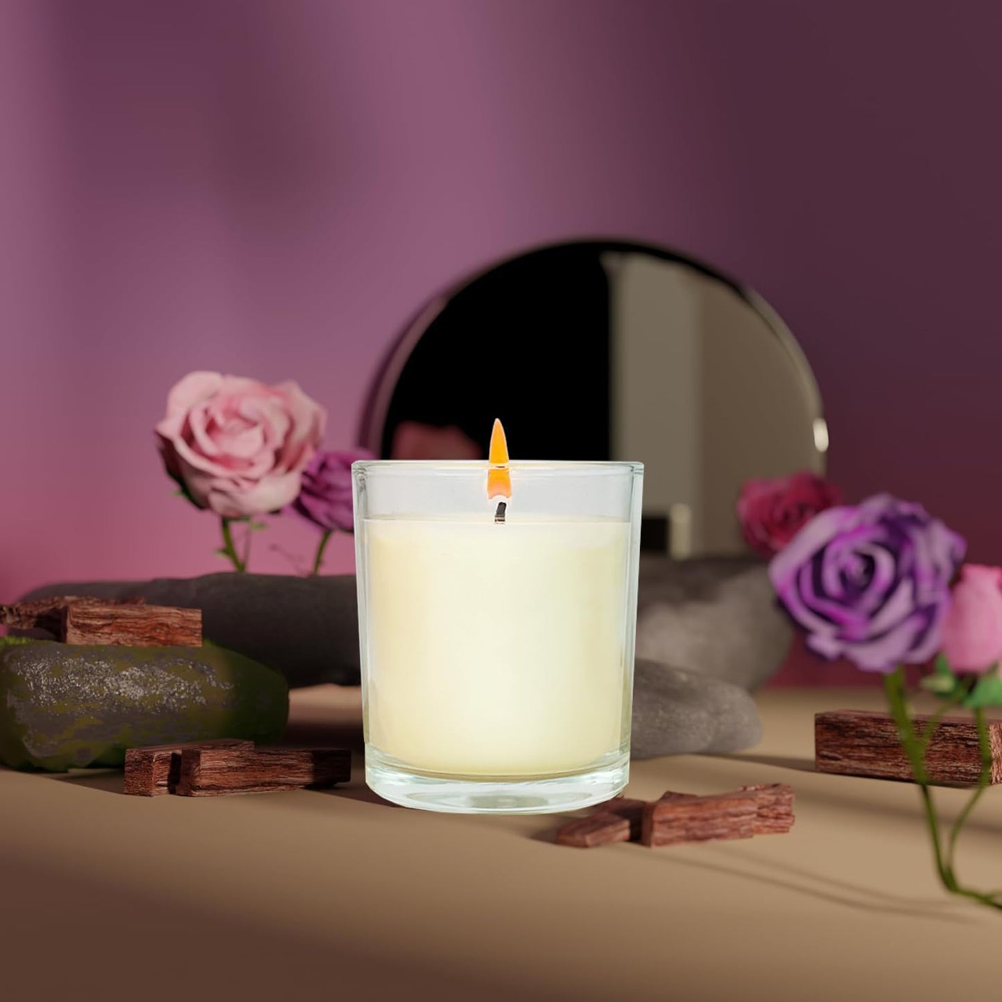 12 Pcs 6 Oz Bulk White Soy Candles,Vanilla Scented Candles Set,Bulk Aromatherapy Candle,Great Stress Relieving Scented Candle for Girls as a Gift for Birthdays, Weddings and More!