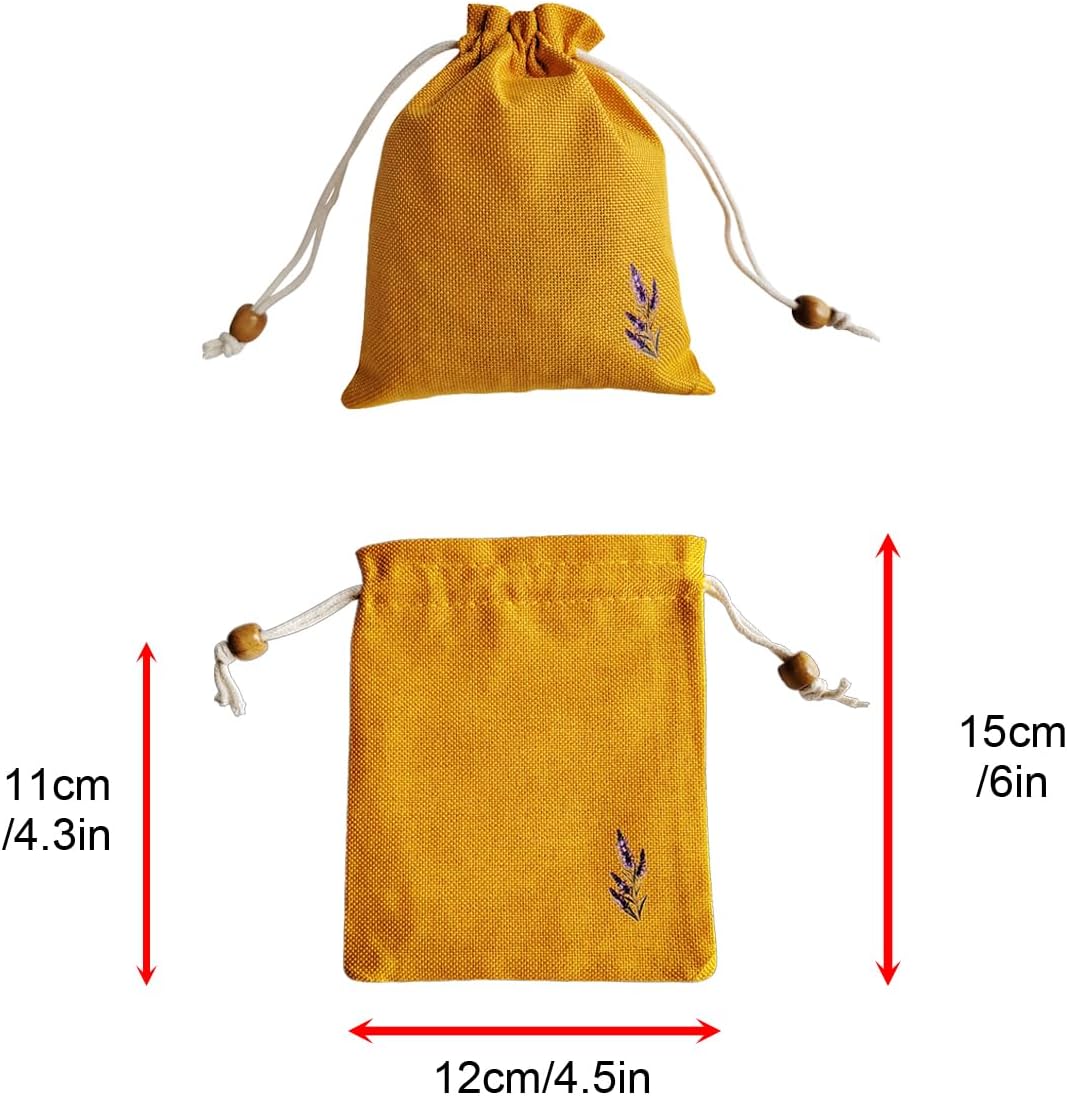 Daclubmenxy D&C 20PCS Sachet Bags Empty for Lavender, Burlap drawstring bags, Jewelry Pouches 4.5'' x 6.0'' Drawstring Gift Bags for Wedding, Christmas, Party Favor Bags (Orange, 4×6in)