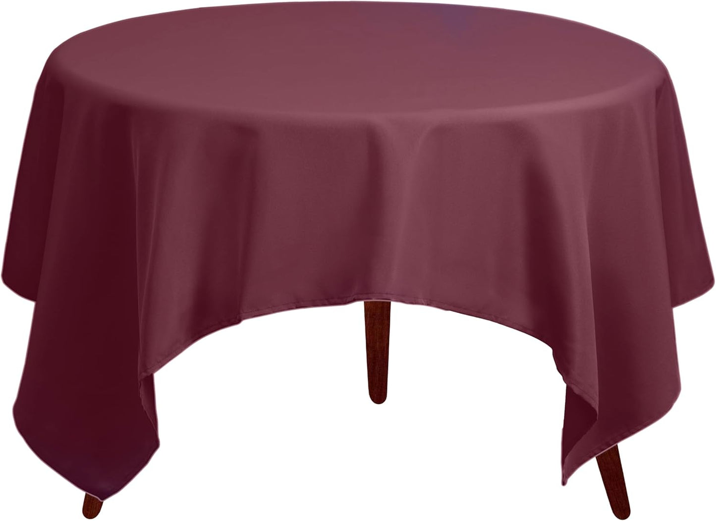 Gee Di Moda Square Tablecloth - 52 x 52 Inch Burgundy Table Cloth for Small Square or Round Tables - Heavy Duty Washable Fabric - for Buffet Table, Holiday Party, Dinner, Wedding & Baby Shower