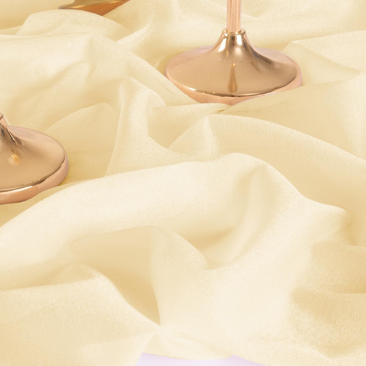 MLMW Wedding Arch Draping Fabric 4 Panels 29" x 20Ft Champagne Sheer Wedding Arch Backdrop Drapes Outdoor Curtain for Ceremony Party Background Ceiling Decor