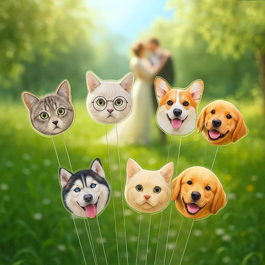 Personalized 50 pcs Double-Sided Wedding Pet Stir Sticks, Custom Dog/Cat/Face/Logo Drink Stirrers, Wedding Drink Stirrers, Decor For Weddings, Birthday, Retirement, Bachelorette Parties