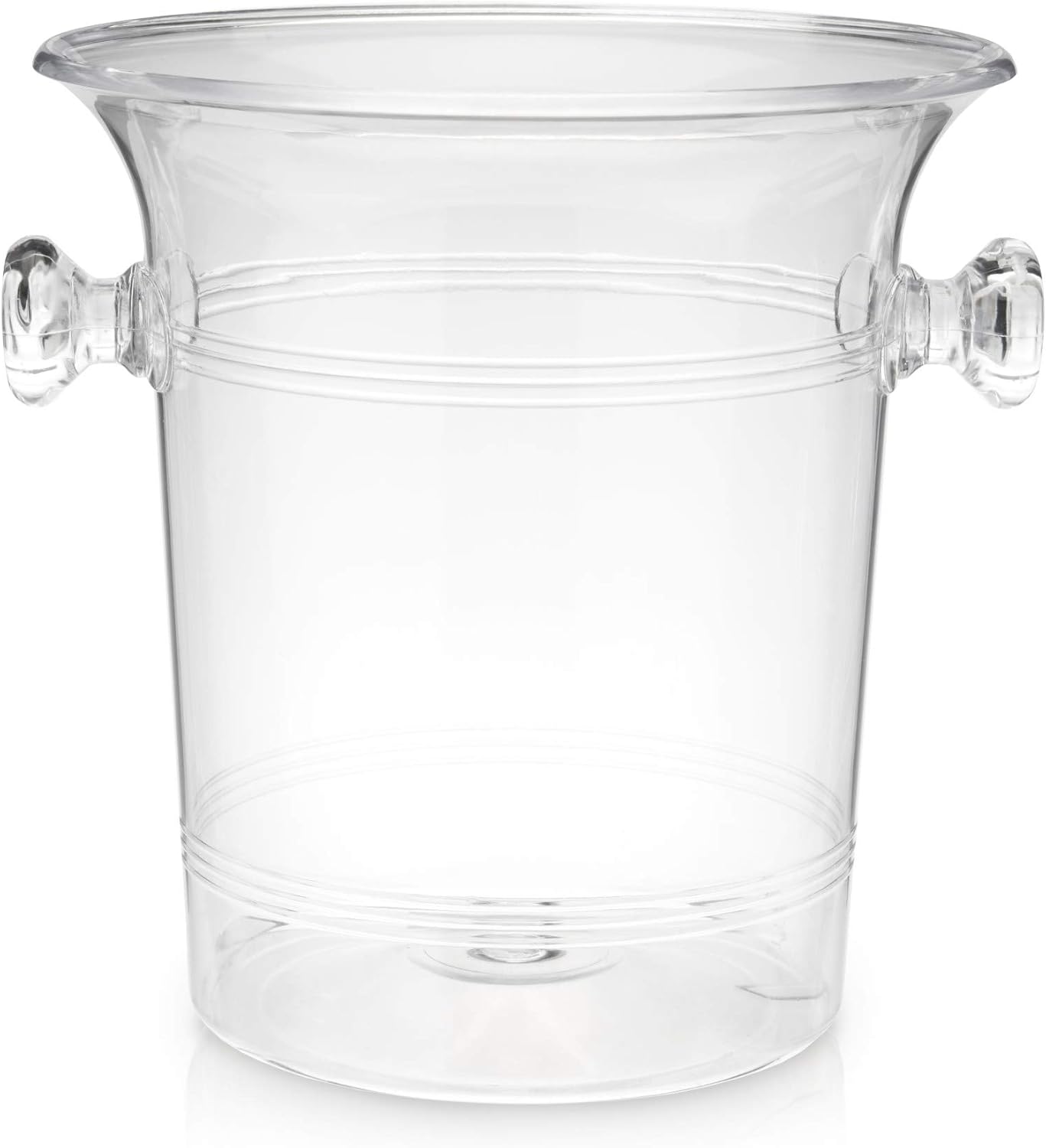 True Clear Acrylic Ice Bucket with Handles, 3-Liter Capacity, Durable Wine and Champagne Bucket, Perfect Ice Buckets for Parties, BBQs, Weddings, Picnics, Holidays, Outdoors, 8.75" x 8.25", Set of 1