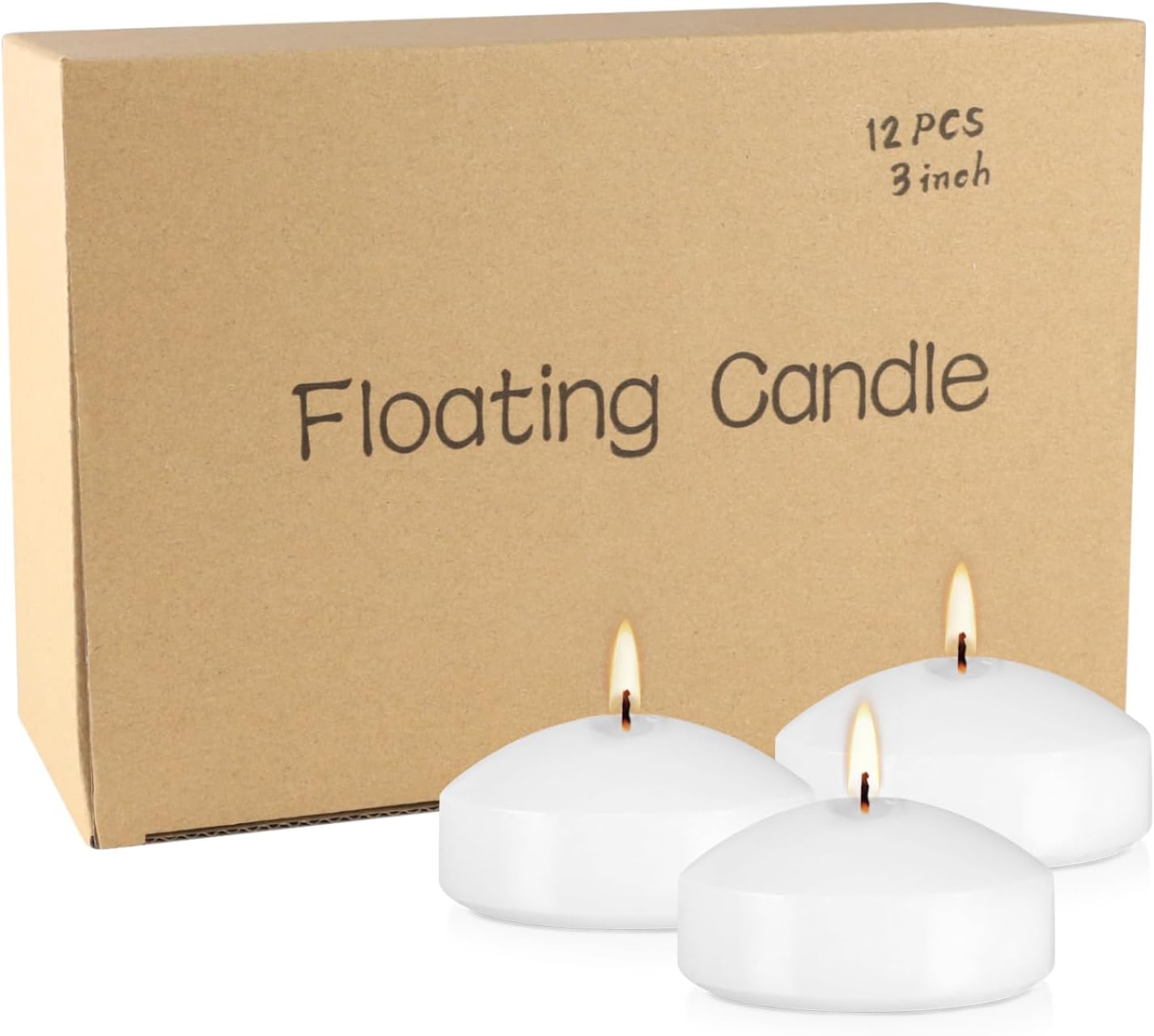 12 Bulk White Floating Candles-2 inch Unscented Tealights -for Romantic Weddings Decorations Pool Centerpieces Parties