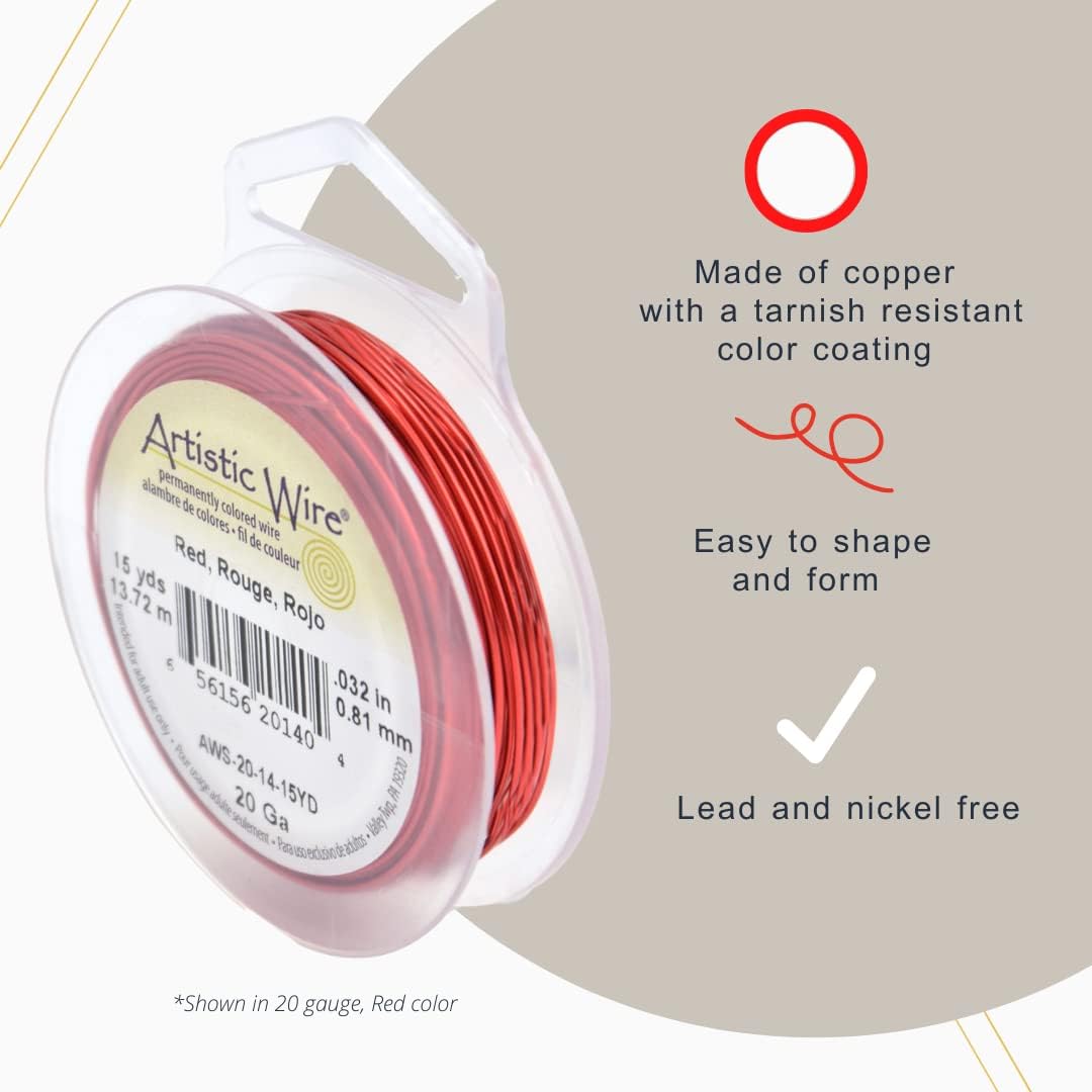 Artistic Wire, 18 Gauge Tarnish Resistant Colored Copper Craft Jewelry Wrapping Wire, Lavender, 10 yd