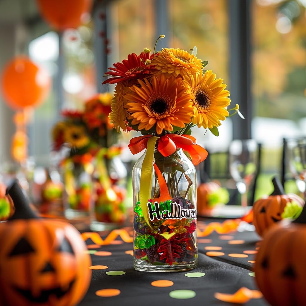 HappyFiller Fall Thanksgiving Autumn Harvest Decoration 135 Pcs Sensory Bin Filler,Small Acrylic Pumpkins,Acorns,Leaf Beads,Table Scatters Gems,Vase Fillers,Home Accents,Brown Yellow Orange Green Mix