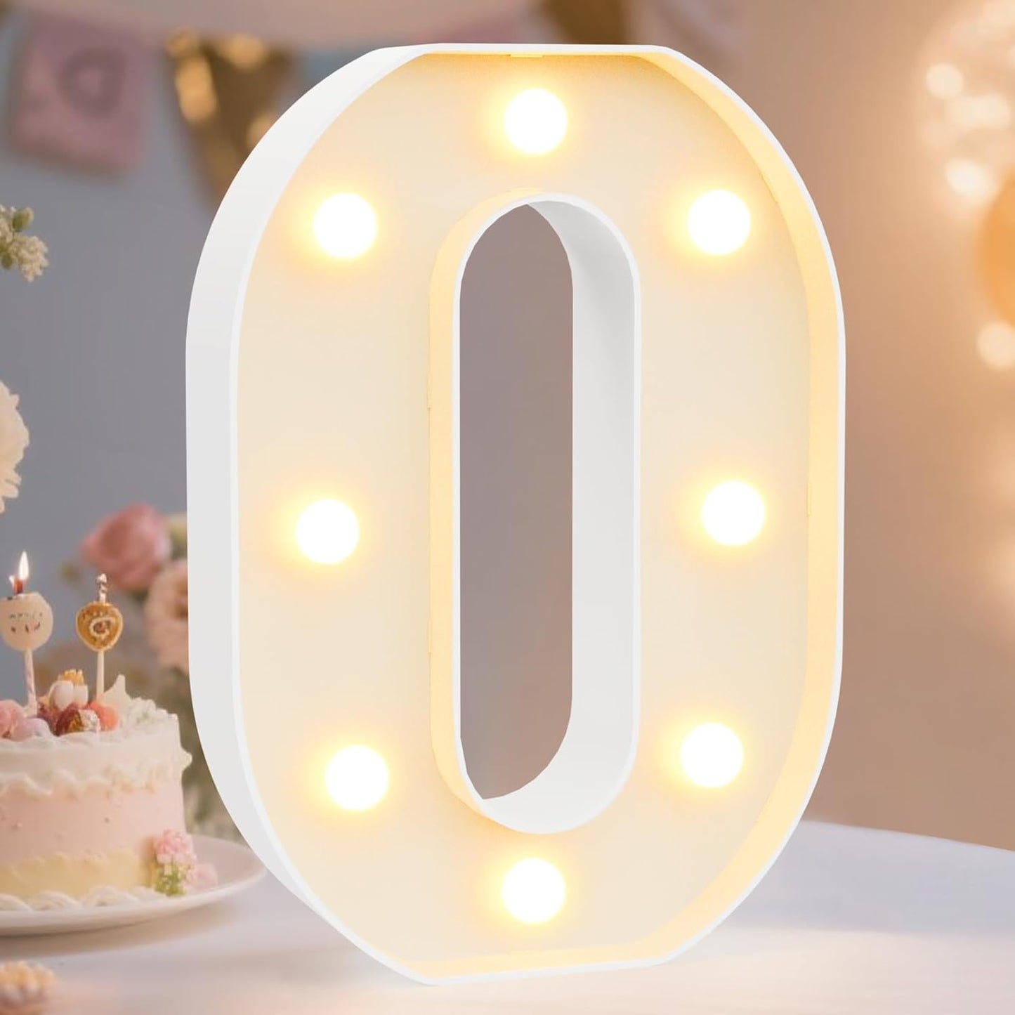 Pooqla LED Marquee Letter Lights Sign, Light Up Alphabet Letter for Home Party Wedding Decoration O