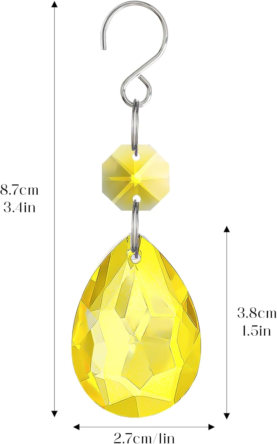 H&D HYALINE & DORA 3Inch Crystal Suncatcher Bauhinia Prisms Pendants 10Pcs Chandelier Crystals Replacement Hanging Sun Catcher Beads for DIY Arts Crafts Decor (Yellow)