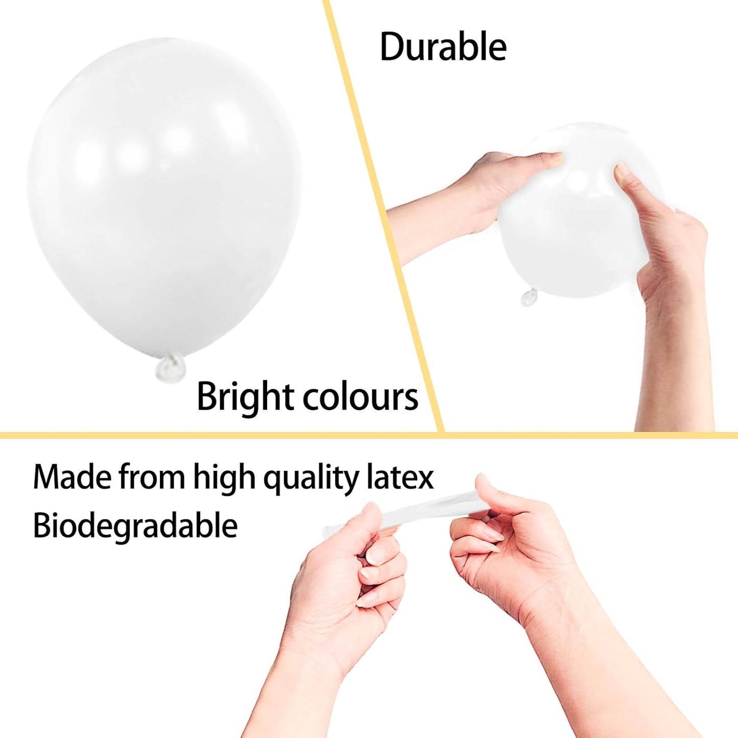 KAWKALSH 200pcs White Balloons 5 Inch, Small Mini Latex Balloons for Party Birthday Baby Shower Anniversary Festival Arch Garland Decoration