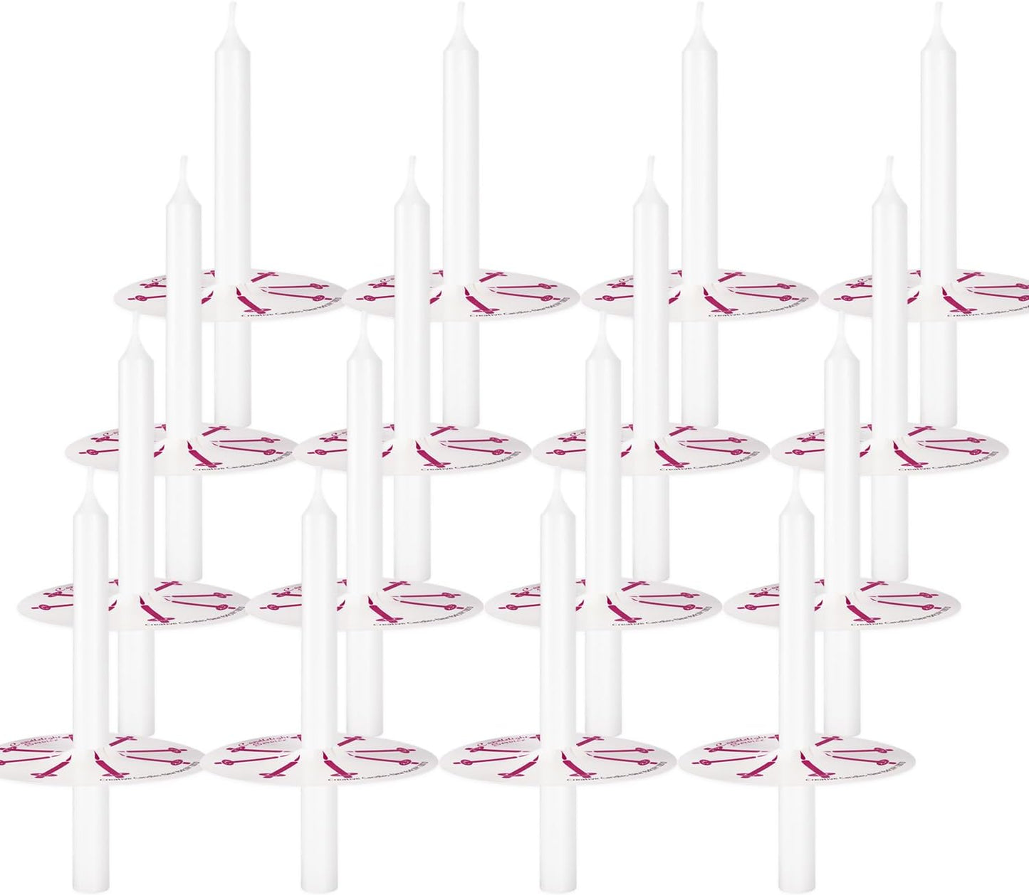 100 White Odorless Taper Candles - Handheld with Drip Protection, 5 Inches - Church & Sabbath Religious Candles