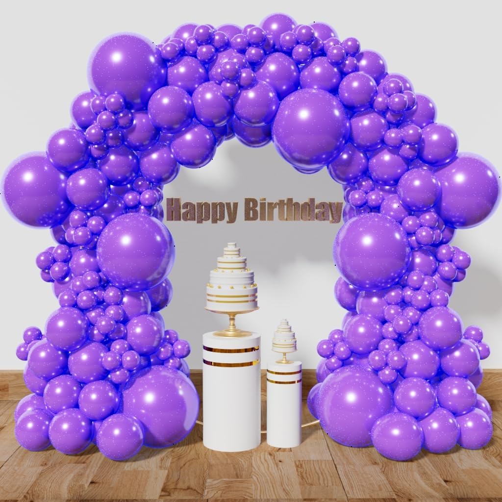 KAWKALSH Purple Balloon Arch Kit 111Pcs 18 12 5 Inch Latex Party Balloons Garland for Birthday Baby Shower Wedding Engagement Anniversary Christmas Party Decorations