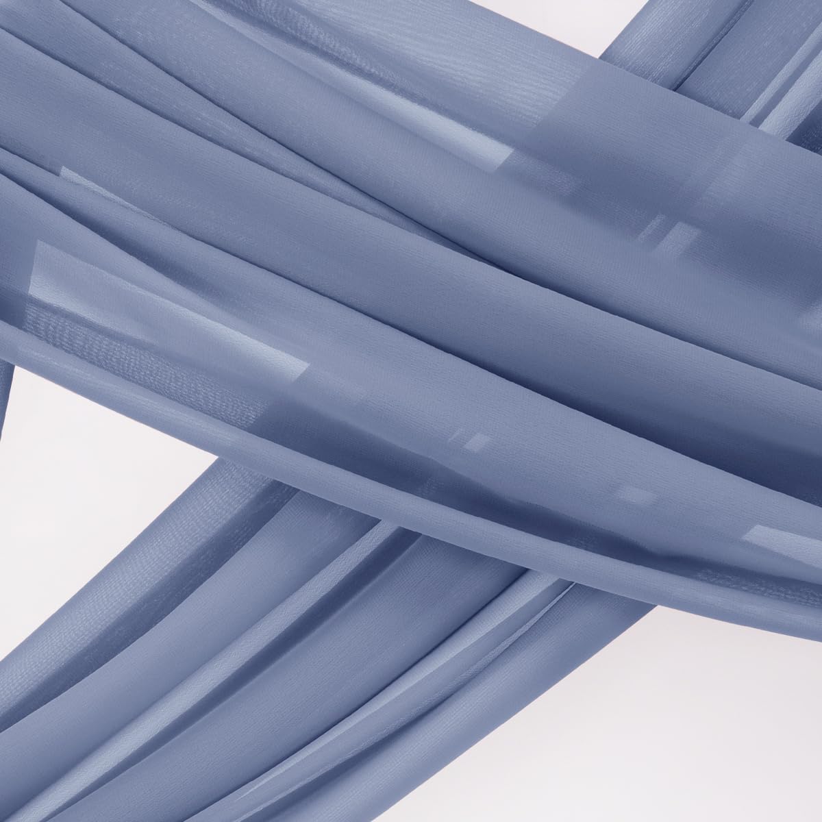 Socomi Wedding Arch Draping Fabric 1 Panel 29" x 19Ft Dusty Blue Sheer Chiffon Curtain Drapes 6 Yards for Wedding Ceremony Birthday Party Decoration