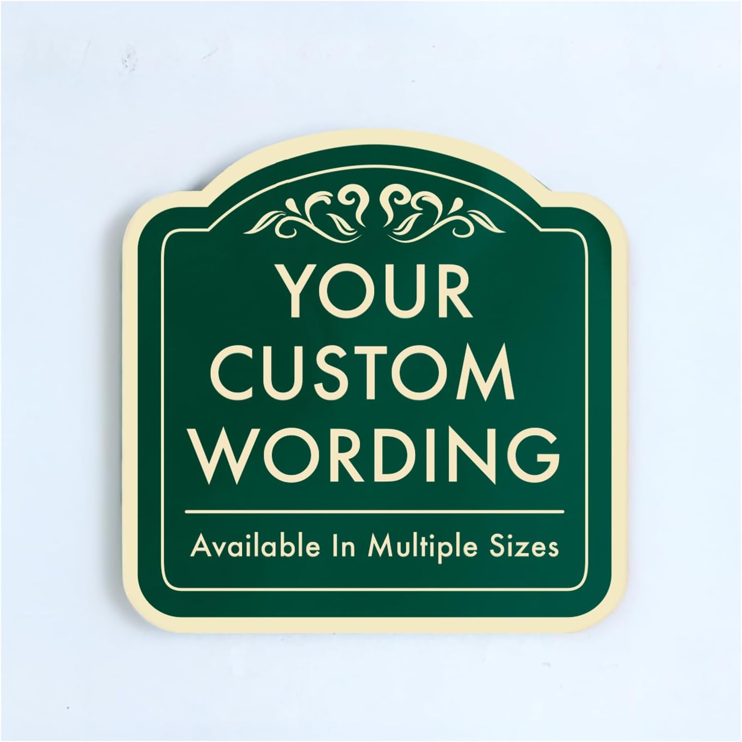Custom Decorative Outdoor Metal Sign - Personalized Aluminum Driveway Sign, Waterproof, Made In USA - Design 1 Forest Green 18x18 In