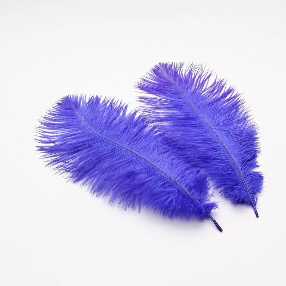Sowder 16-18inch(40-45cm) Ostrich Feathers Plume for Wedding Centerpieces Home Decoration Pack of 10pcs(Royal Blue)