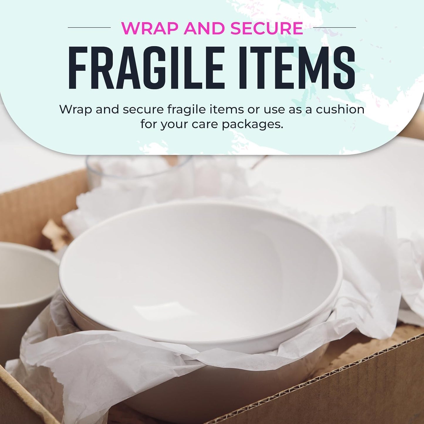 Bryco Goods White Kraft Paper Roll - 36” x 100’ (1200”) - Made in USA - Banner Paper for Painting, Easel Use, Bulletin Boards, Wall Décor, Gift Wrapping, and Children's Projects