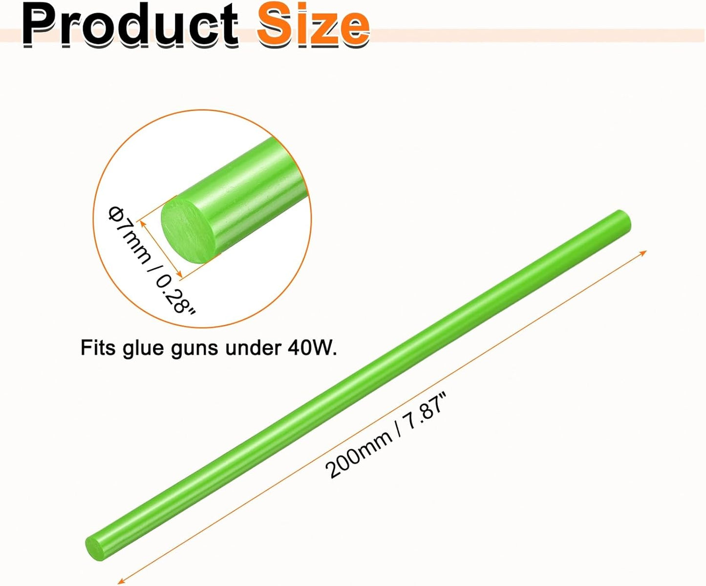 HARFINGTON 10pcs Hot Glue Sticks 0.28" Dia x 7.87" Long EVA Mini Hot Melt Adhesive Glue Stick for Hot Melt Gun Wood Plastic Glass Flowers Fabrics Foam, Light Green