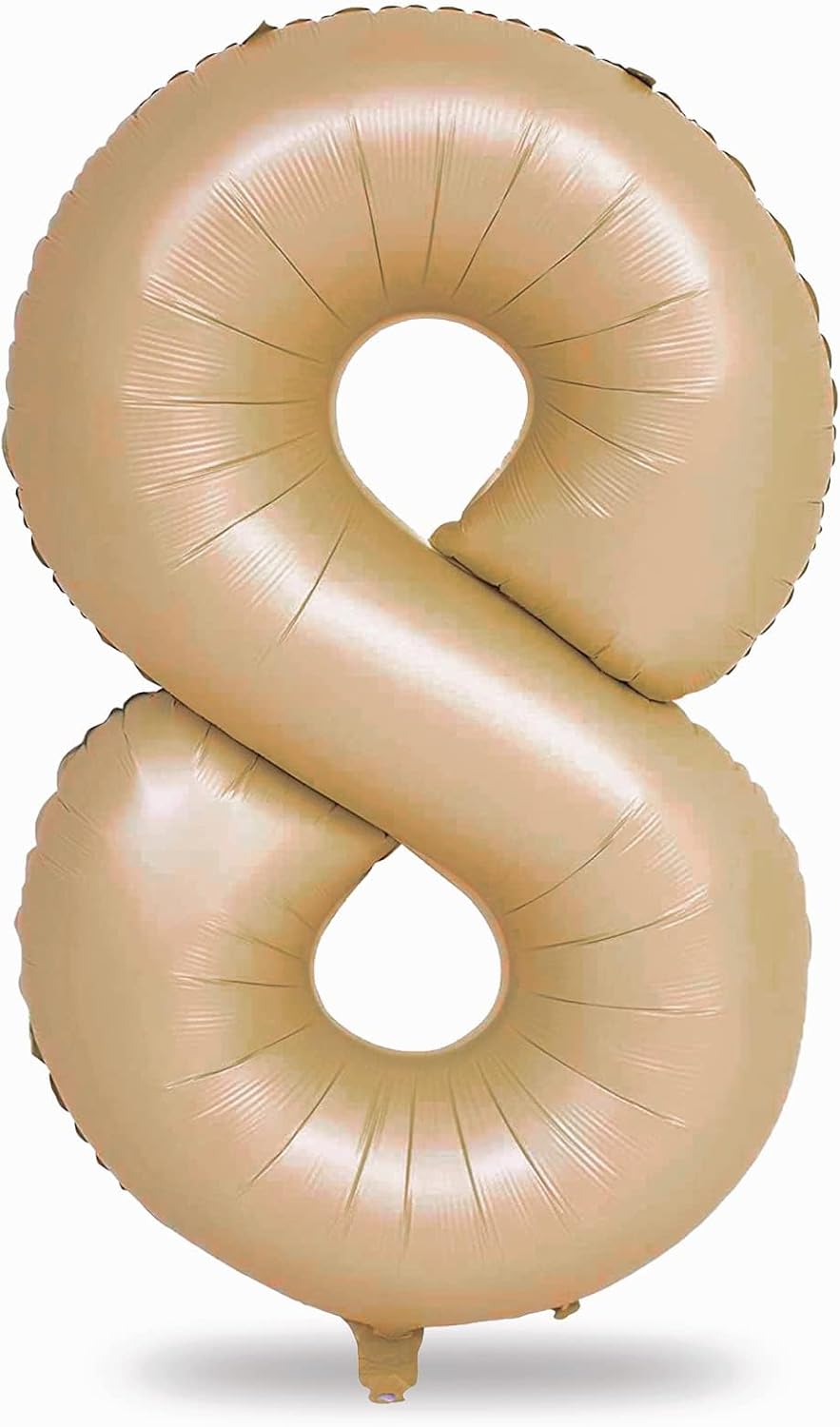 40 Inch Balloon Number 8 Nude, Large Apricot Foil Number Balloons Set 0-9, Neutral Digital 8 Helium Balloons for Girls Boys Men Women 8th 18th 80th Birthday Anniversary Graduation Party Decoration