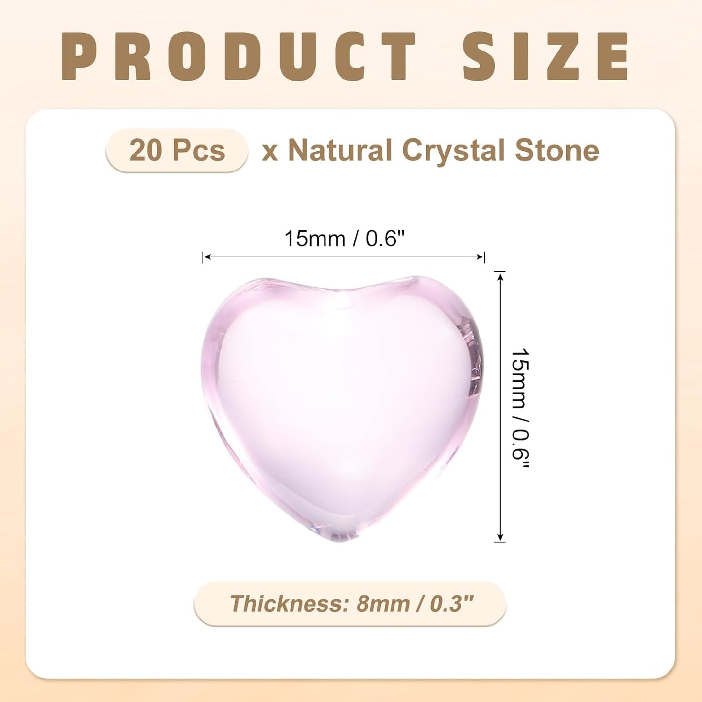 PATIKIL 20 Pcs Natural Heart Shaped Crystal Stone, 0.6 Inch Mini Polished Love Gemstone Crystal, Pocket Rock Engraved Worry Stones for Women Gifts Meditation, Clear Pink