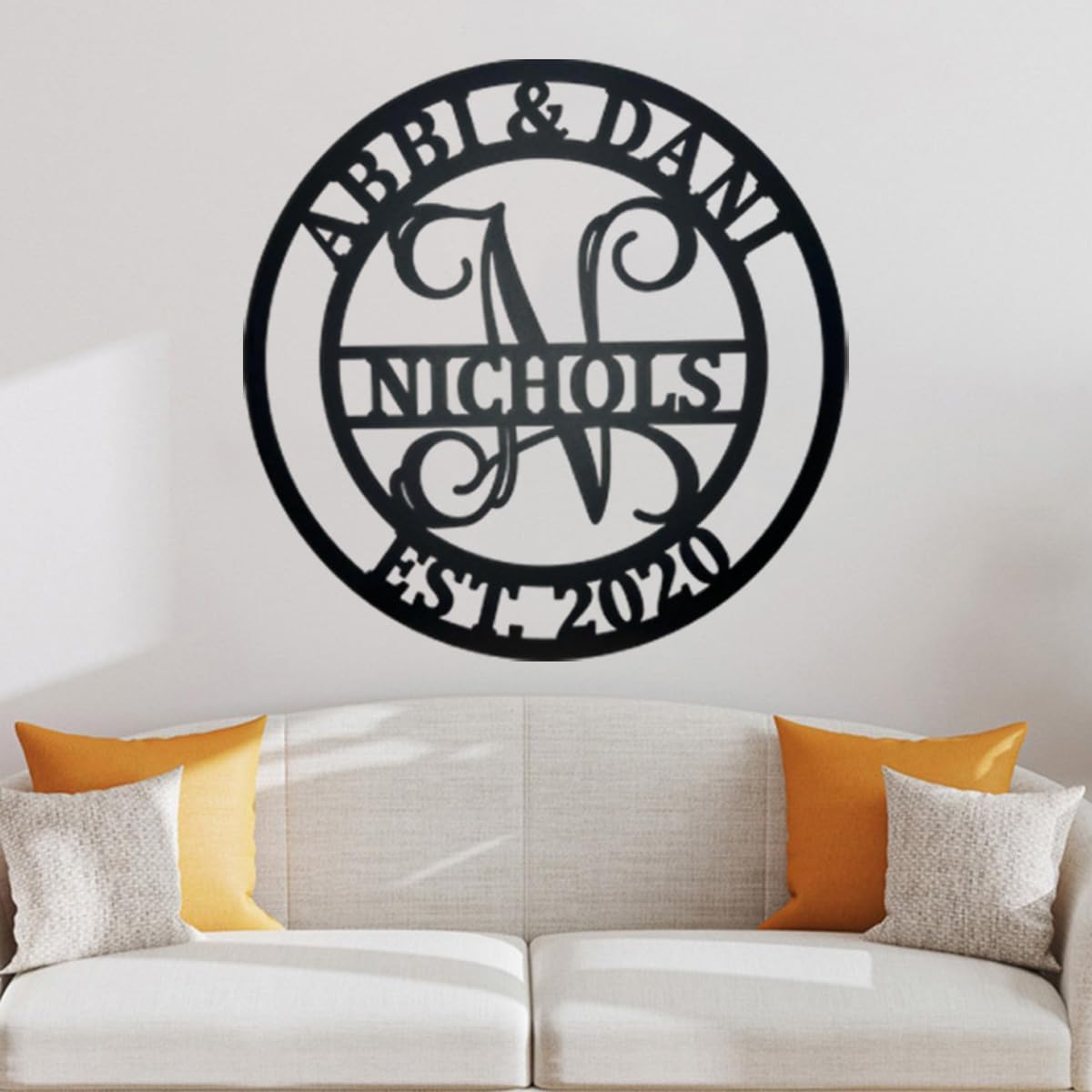 NAZENTI Personalized Name Metal Sign Gift For Couple, Wedding Gift, Family Name Sign, Outdoor Name, Anniversary, Home Decor, Front Door