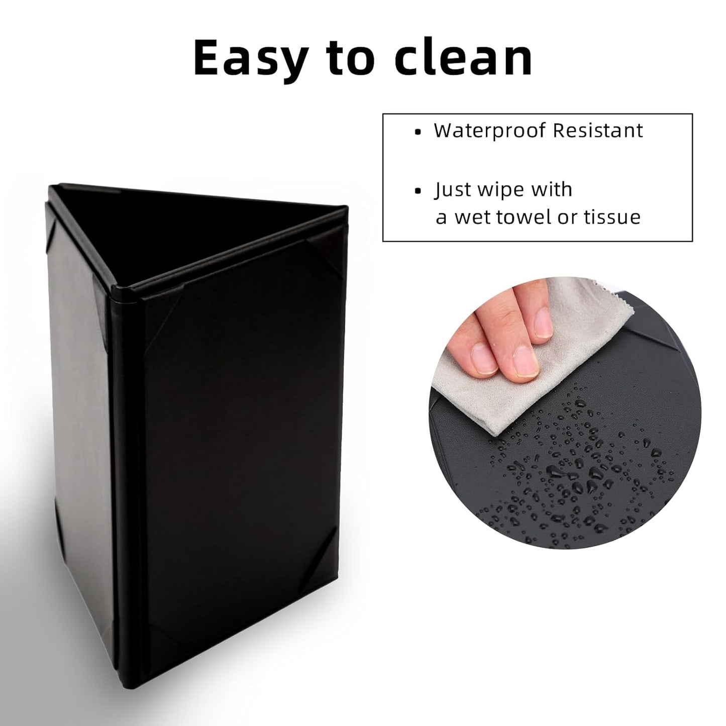 Menu Covers - Set of 10 Double-Sided Table Tent Cards for Restaurant, Dinner Party, and Bar Menus - Includes Bill Holder and Reserved Seating Signs - Easy to Clean and Foldable (20, 5"x7"Trifold)