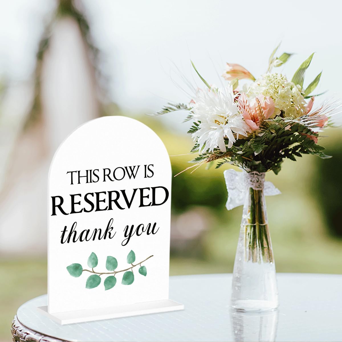 This Row is Reserved Sign, Reserved Seating Signs for Wedding, Engagement Bridal Shower Baby Shower Decor for Reception Reception, Weddings White Acrylic Sign