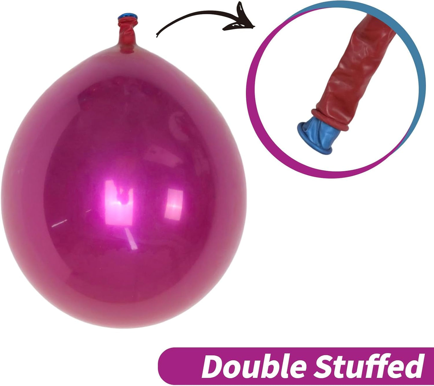 Chrome Fuchsia Balloons, 50 PCS 10 Inch Double-Layered Metallic Fuchsia Pink Balloons, Shiny Thick Chrome Metallic Magenta Latex Helium Fuchsia Magenta Balloons for Birthday Wedding Party Decoration