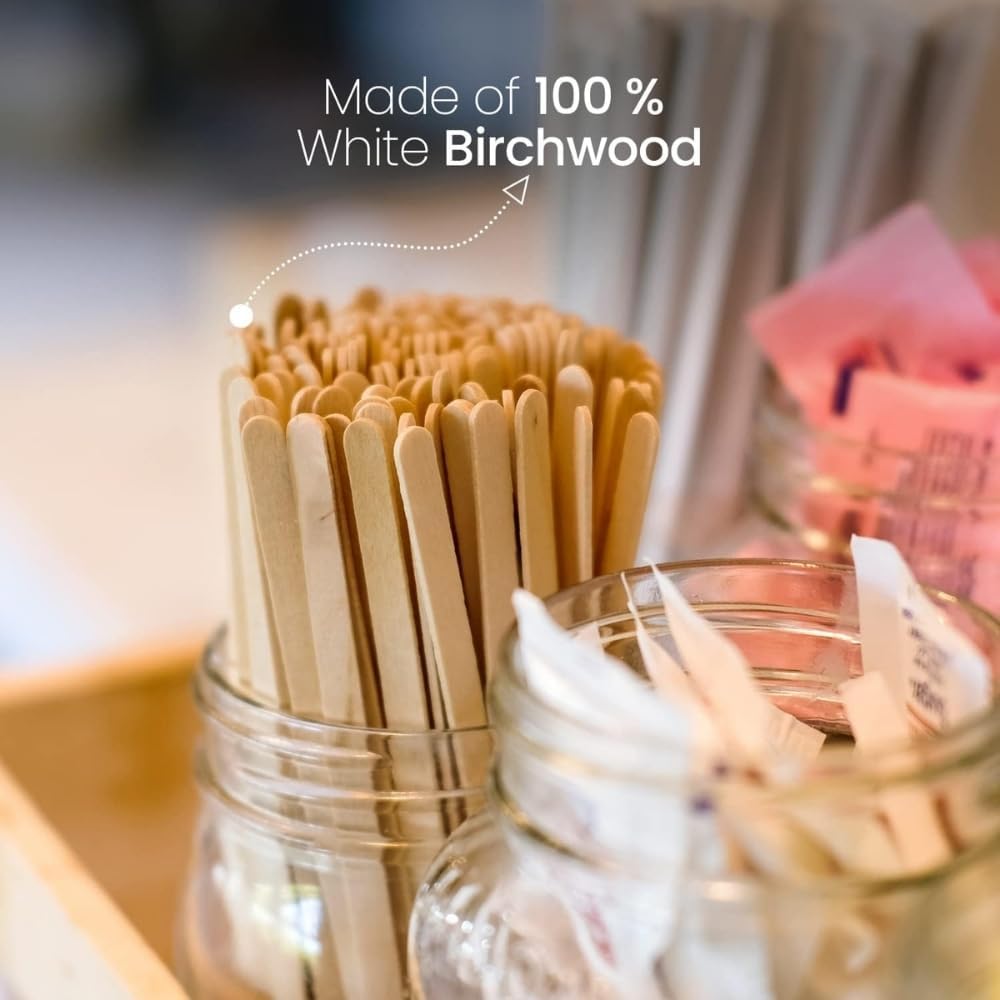 Wooden Coffee Stirrers, 500 Disposable Coffee Stir Sticks, 7-inch Wooden Stir Sticks for Coffee & Cocktails, Swizzle Sticks for Coffee, Round-End Coffee Sticks, Coffee Bar Accessories
