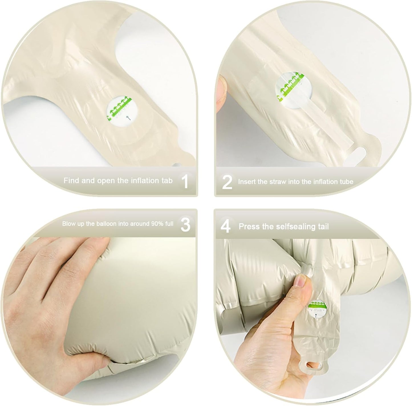 40 Inch Cream White Mylar Foil Number 6 Birthday Balloon, Digital Balloons for 6 16 Boy Girl Party Decorations Supplies, Big Helium Balloon Numbers for 26 36 46 60 Men Women Anniversary