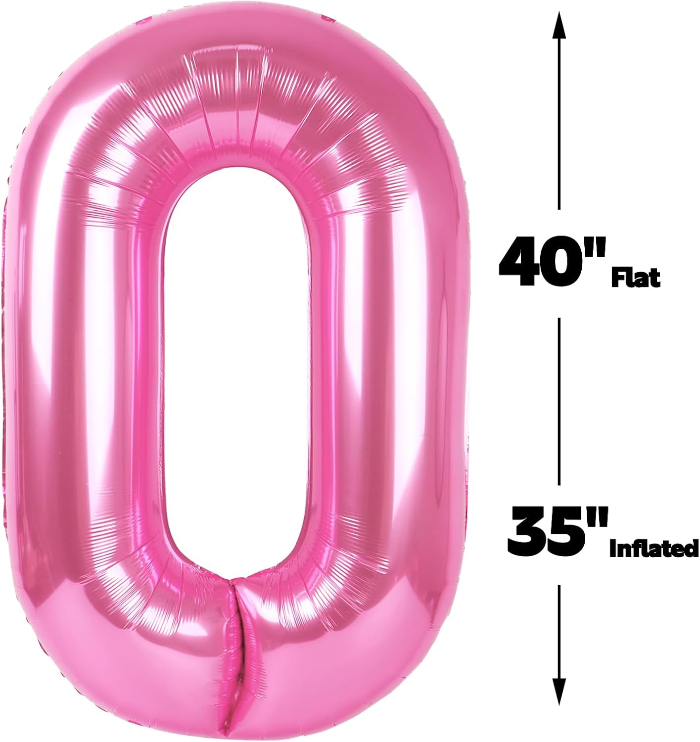 Pink 40 Inch 0 Number Balloons, 0 Decorations for 10 20 30 40 50 60 70 80 90 100Birthday, Foil Giant Birthday Graduations Anniversary Party Balloons