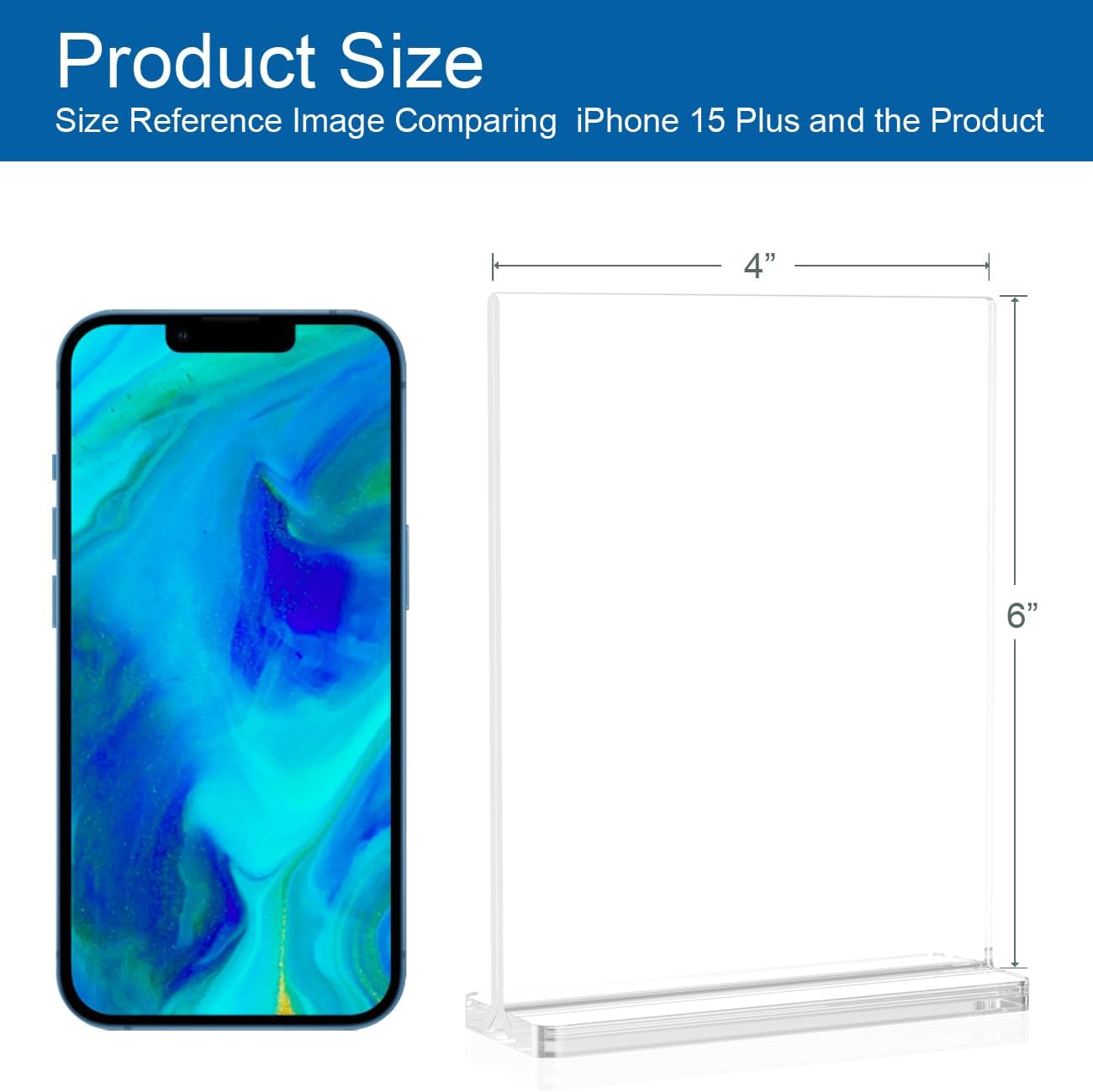 BlueValley 4x6 Acrylic Sign Holder, 12 Pack Plexiglass Picture Frame Double Sided Clear Display, Tabletop Menu Sign Holders Vertical Plastic Paper Sign Stand for Office Desktop, Restaurant, Store, Fair & Events